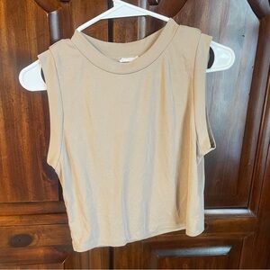 Kori Beige Sleeveless Muscle Tee